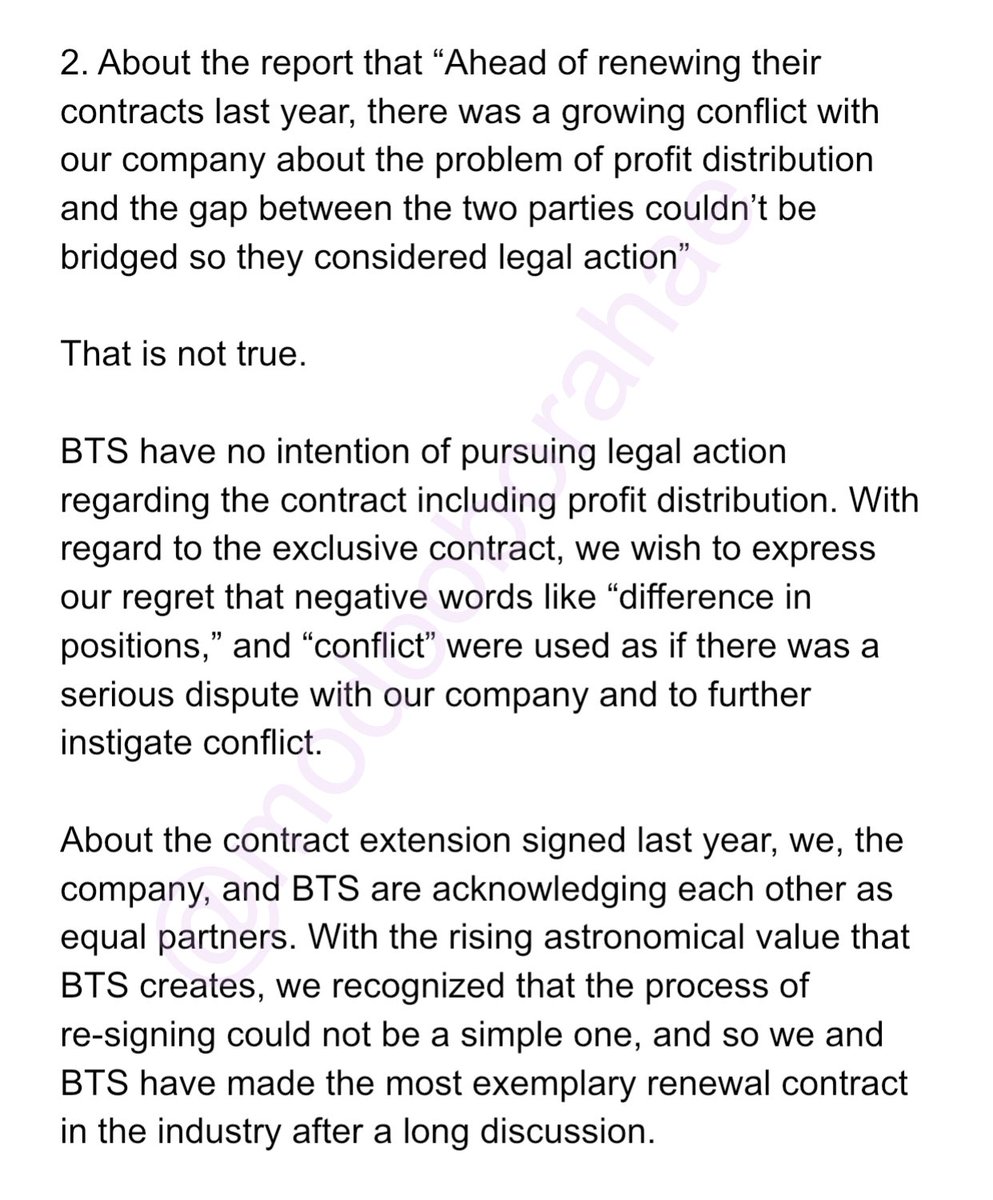 Bora Big Hit Entertainment Statement 2