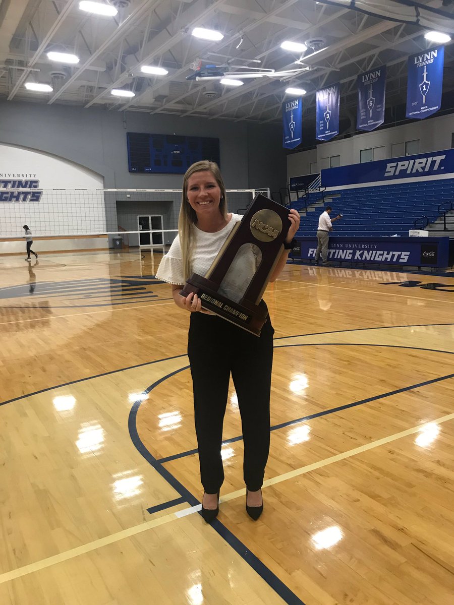rockwoodthunder's tweet photo. Congrats to alumni Abby Moser, who is an assistant coach at St. Leo University! Her Lions captured their 1st Regional Championship in program history, joining Emma, Audrey, and the Rockhurst Hawks in the #Elite8, which begins Thursday in Denver! #rtvbc #player2coach #denverbound https://t.co/TlY3LeHz0r