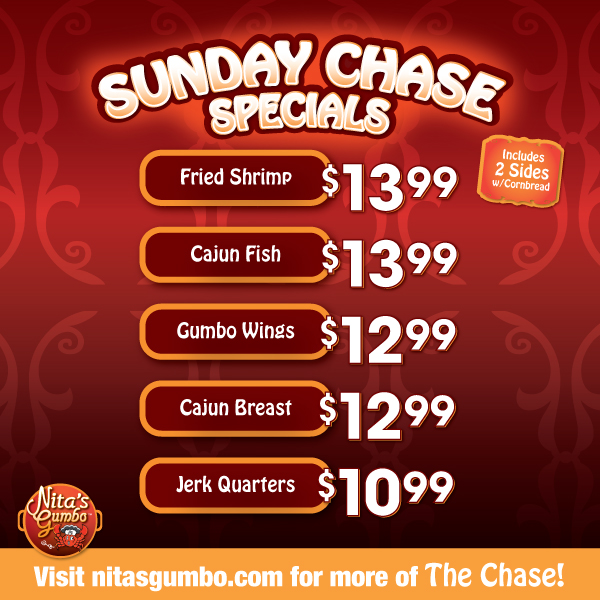 Chase your Sunday with great specials, sure to make you smile :)...and full! Get them all and more at our Country Club Hills, IL location. Looking forward to seeing you soon!