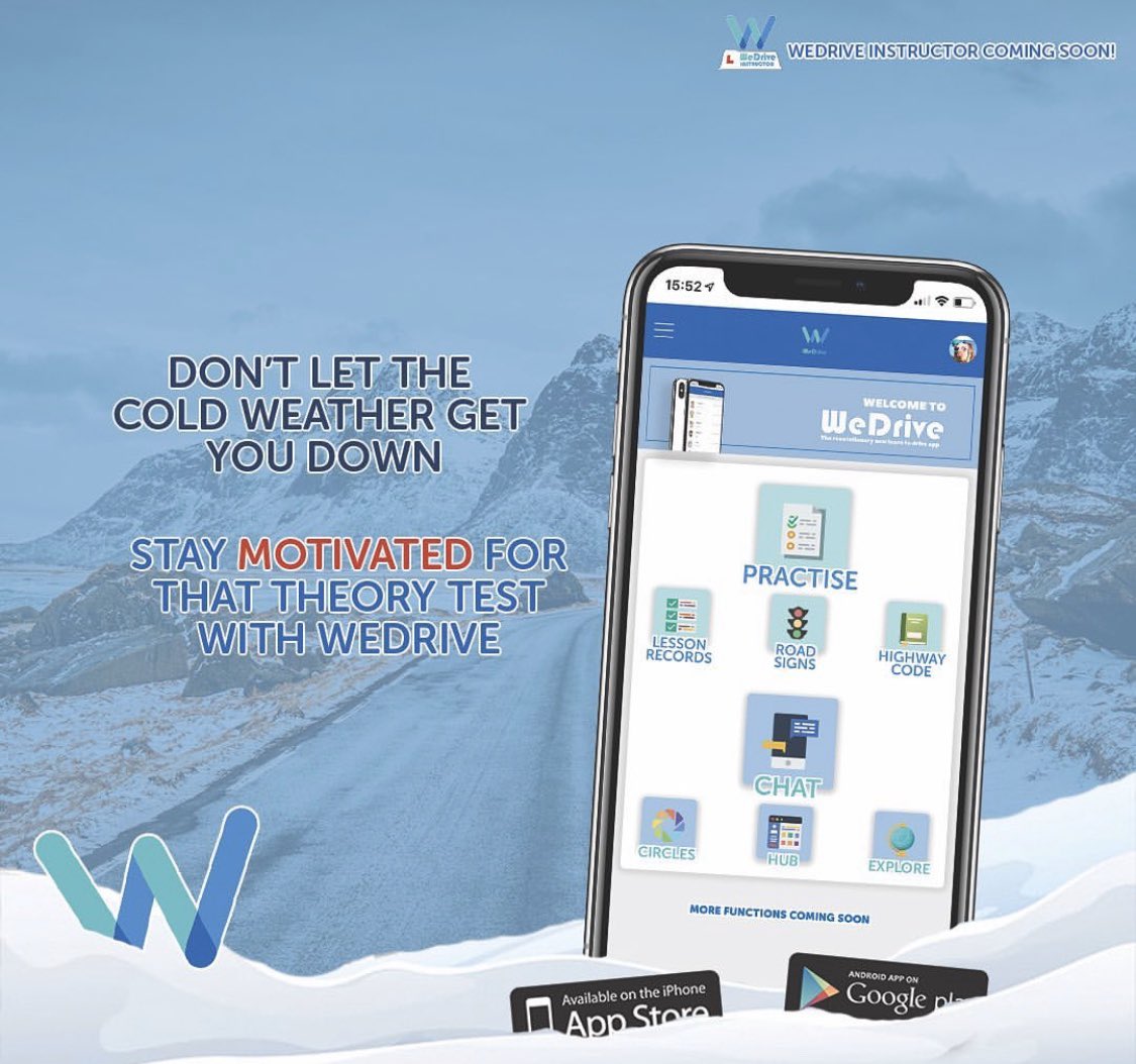 WeDriveUK's tweet image. Good luck to all our learner drivers. Don’t let the cold affect your motivation! ‼️ Keep learning that theory with WeDrive and you’ll be passing in no time! 🤩 #MondayMotivaton
#drivingtheory #drivingtheoryapp #drivingtheorytest #theoryapp #ukdrivingtheory #learntodrive #dvsa