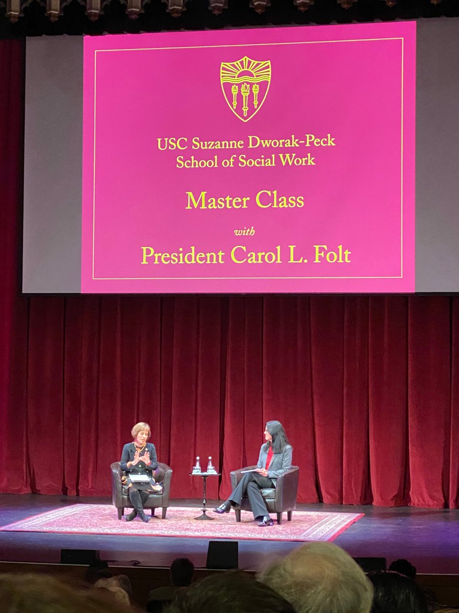 NASWUSC's tweet photo. Master Class with @PresidentFolt was outstanding! @uscsocialwork #AppreciationPost https://t.co/bwIZrszjmm