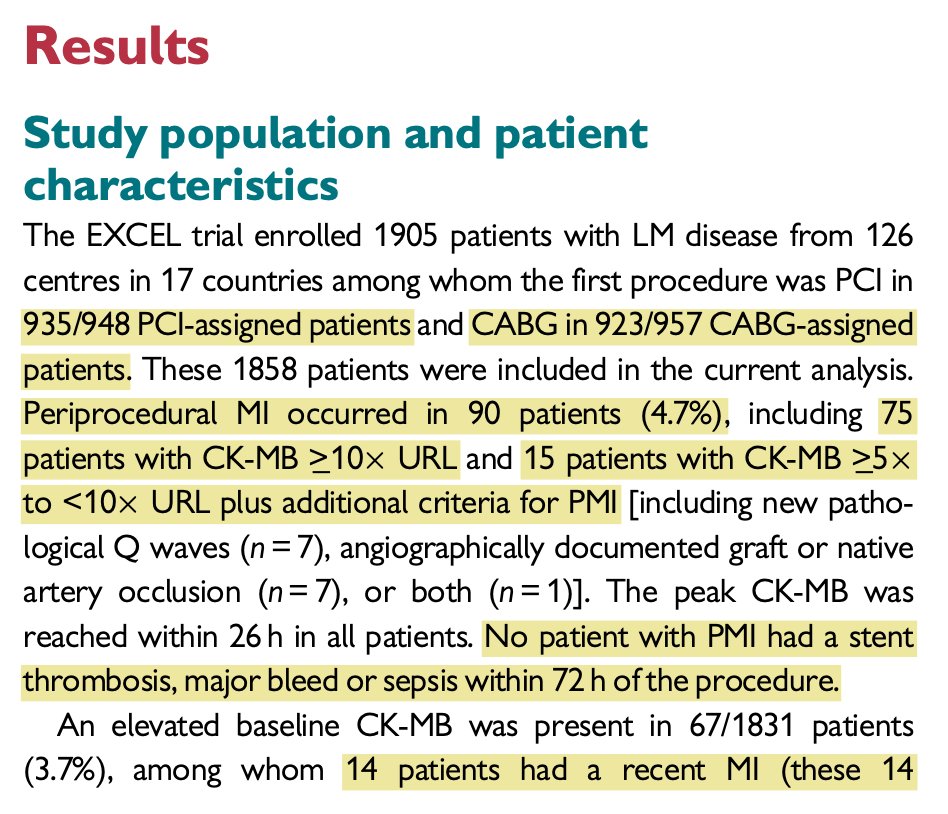 22/ Here are the results of this modified ITT: exclusion of 13 PCI and 34 CABG patients.More importantly, only 90 PMI events for the entire study population