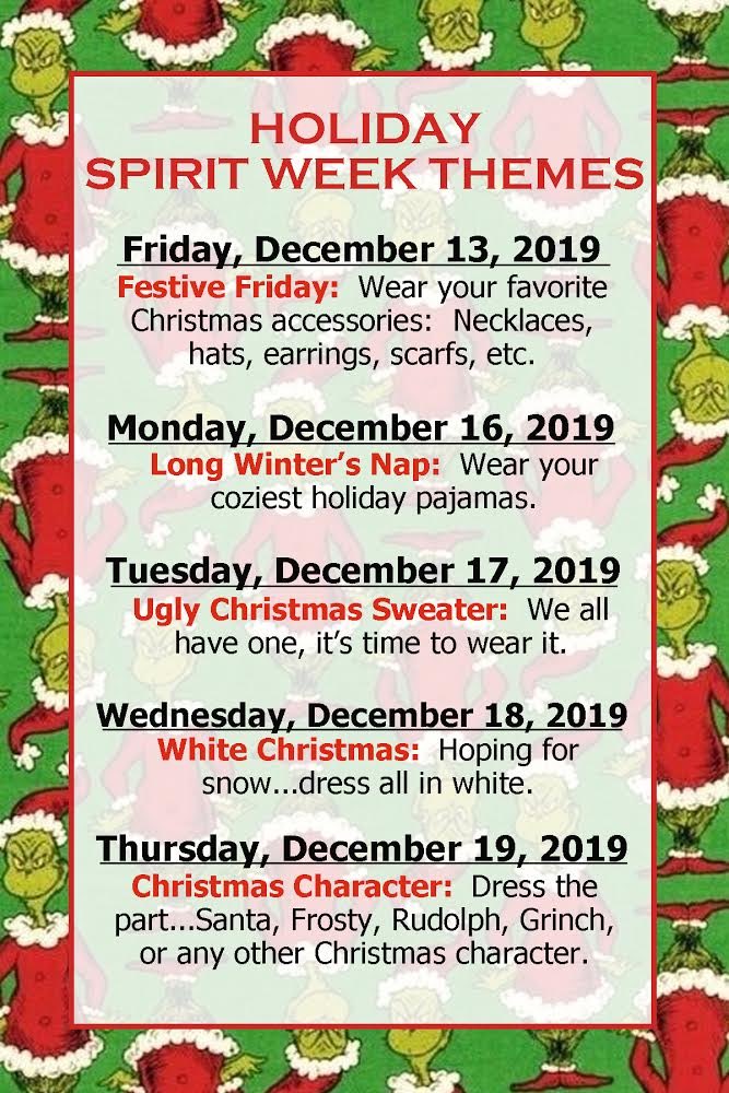 Christmas Spirit Week Ideas / Image Result For Holiday Spirit Week