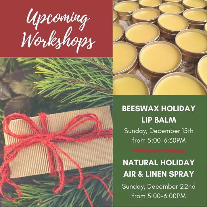 There are just two workshops left during the holiday season! In both of these workshops you will have the chance to make eco-friendly, non-toxic home and beauty items. These could make wonderful homemade gifts for your loved ones! Visit kingwoodcenter.org for more details.