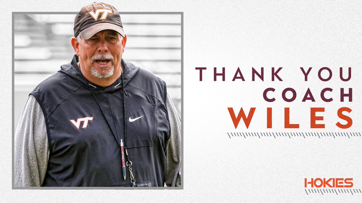 Thank You, Coach Wiles 

<a href="/coachwiles/">Charley Wiles</a> concludes a 24-year tenure at Tech that included championships &amp; numerous outstanding players.

👉 vthoki.es/WilesVT

#Hokies 🦃