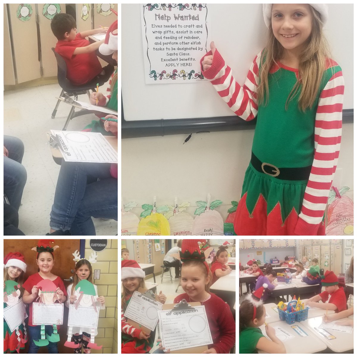 Mrs. Fine's elves were busy completing elf applications today in ELA! Studentsgot to choose which job - a baker, toy maker or gift wrapper! @RinggoldSouth
#holidayspirit
#elfmagic