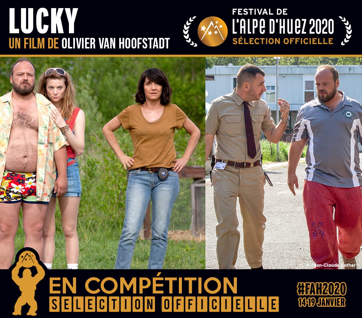 Annonce Sélection Officielle - Film en compétition – 
@Festivalpedhuez
  
#LuckyLeFilm d'#OlivierVanHoofstadt est sélectionné au #FAH2020 avec #FlorenceForesti, @AlbanIvanov, @MichaelYoun, #SarahSuco, #CorinneMasiero, #FrançoisBerléand... @Apollo_Distrib #FAH2020