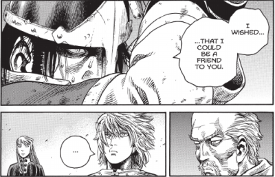 I swear to God this part is literally lowkey tell us that Canute also want to be a friend with Thorfinn just like Bjorn with Askeladd. 