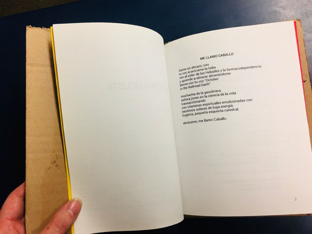 ILLINOISstacks's tweet photo. One of the things we love best about the Stacks is that you never know what wonderful and wacky things you'll find on our shelves 🤯🎨📚 These beautiful painted poetry books have covers made of repurposed, everyday material! 

#FoundInTheLibrary #BookArt #LibraryLife https://t.co/wxzNED4ZWF