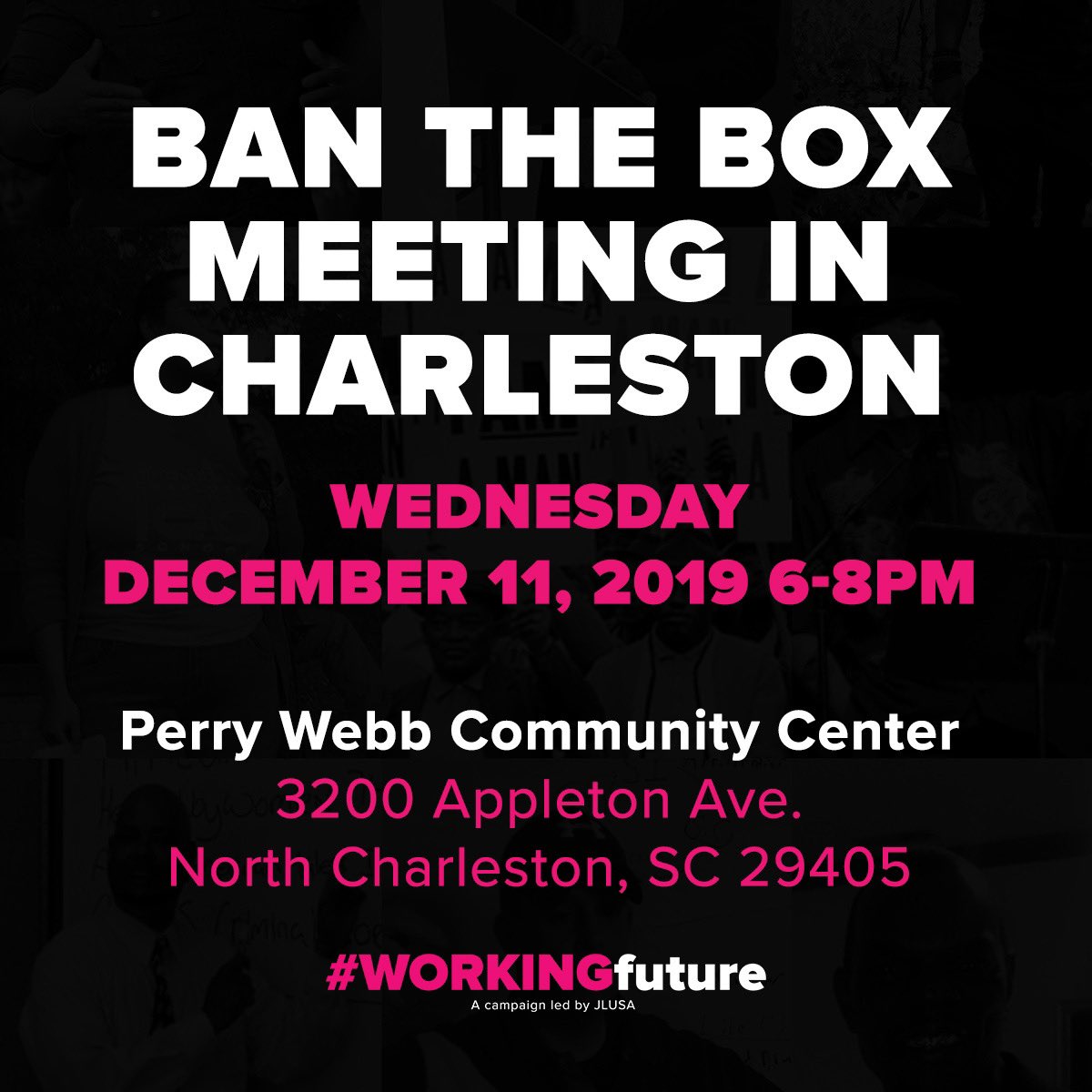 Lester972's tweet photo. Let’s get a Ban the Box ordinance pass in Charleston, SC as @CityofColumbia  and @SteveBenjaminSC passed in earlier part of 2019. #BantheBoxSC #WORKINGfuture #JLUSA https://t.co/sGwHEInkdd