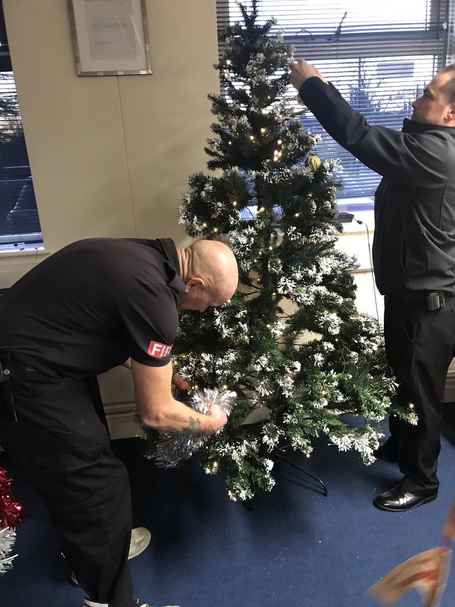 LFBHavering's tweet image. At last, the Christmas tree is up and on display in the #CommunityRoom at Hornchurch Fire Station.  #SeasonsGreetings 🎄