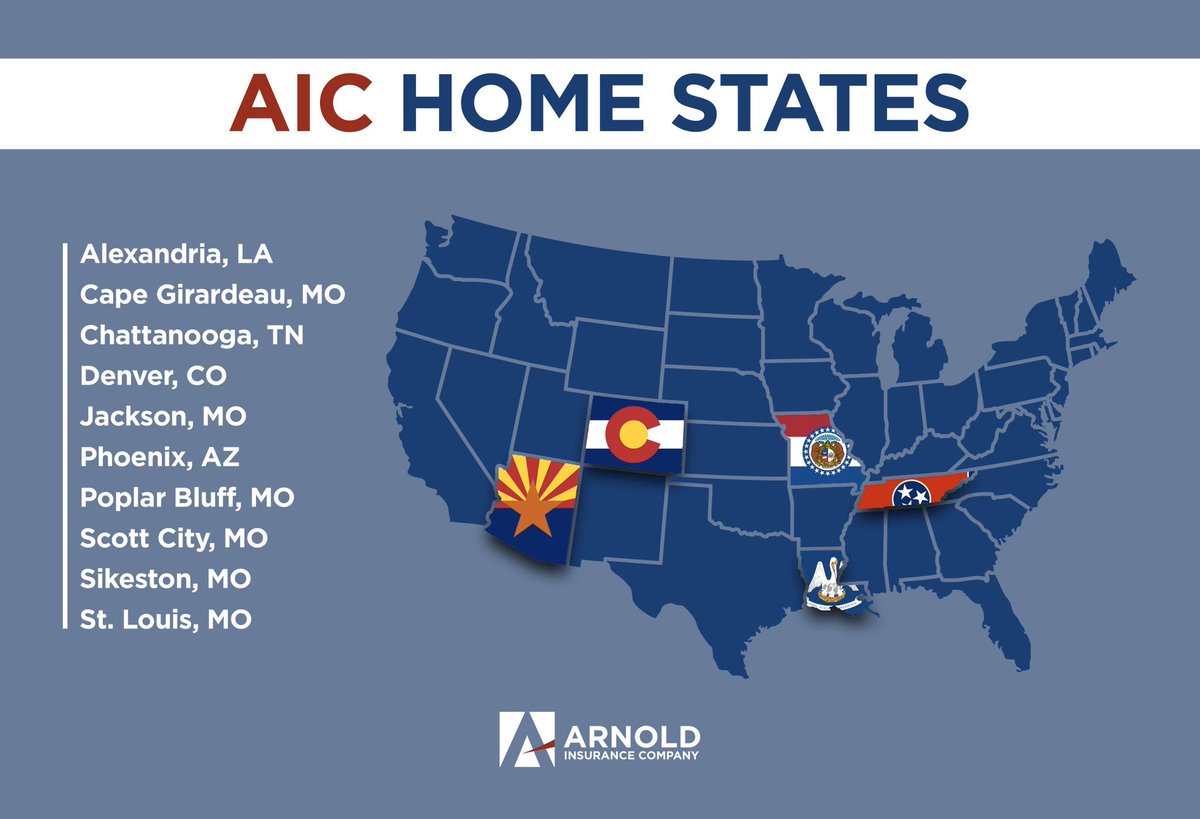 myarnoldteam's tweet photo. We write insurance from coast to coast, but we are proud of where we get to call home for each of our offices! #HomeStates https://t.co/4JAYuQGH1T