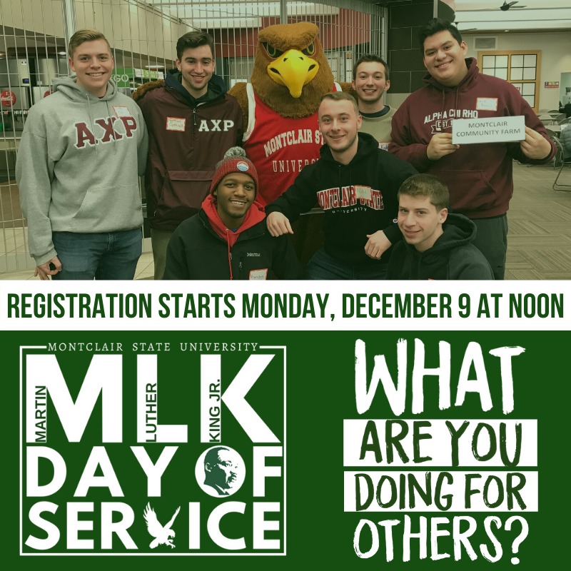 montclairstateu's tweet photo. What will you be doing for others? Registration is open for #MLKDayofService2020 at the links below!๐ #MSUserves
MLK Day of Service 01/20: https://t.co/CtO0uojlph
MLK Day of Service SNOW DATE 01/25: https://t.co/0tkNkgi6b0 https://t.co/BfNhp5otEW