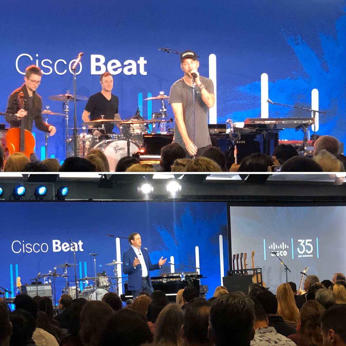 Happy 35th Anniversary <a href="/Cisco/">Cisco</a> Great way to start a Monday!!! Thanks <a href="/ChuckRobbins/">Chuck Robbins</a> <a href="/OneRepublic/">ONEREPUBLIC</a>  <a href="/WeAreCisco/">We Are Cisco</a>