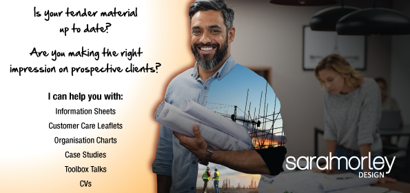 Are your tender documents letting you down? Maybe you just need some help with your supporting information so that it ties in with the rest of your branding and looks professional to prospective clients. Drop me a message if you want to discuss further.