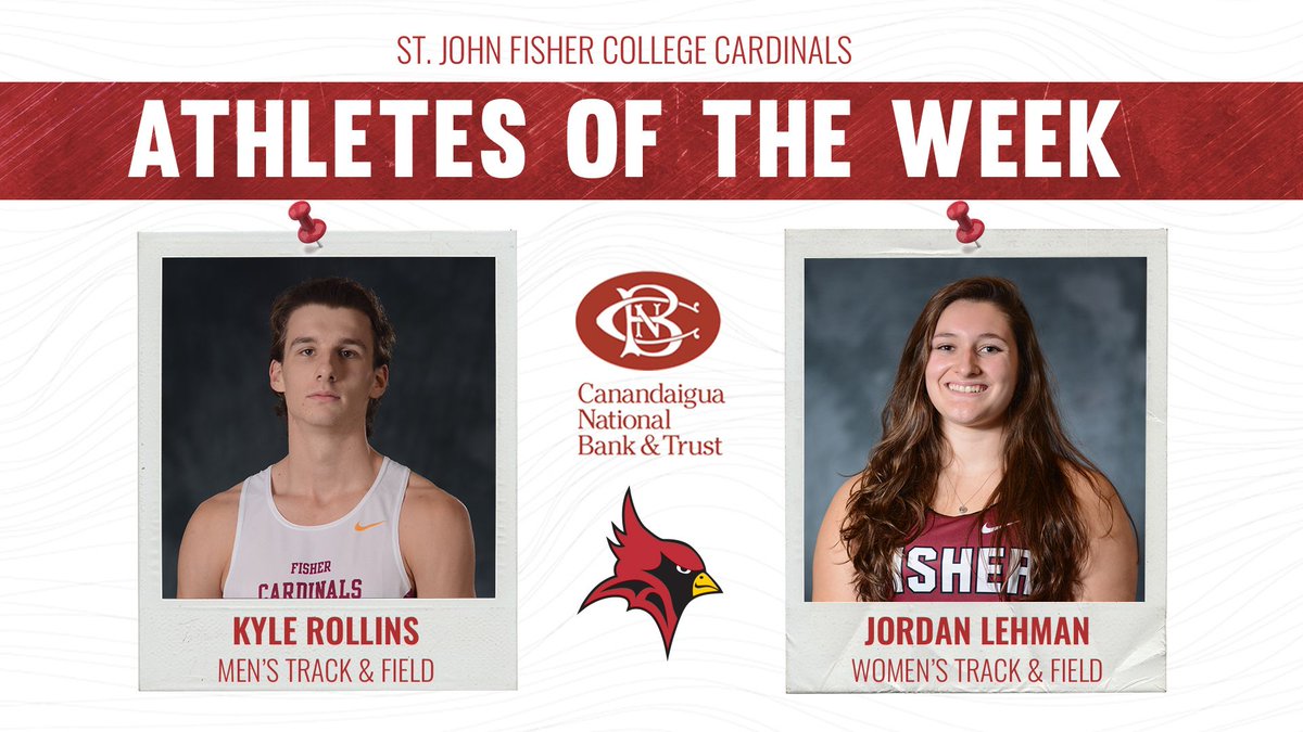 CARDINALS OF THE WEEK 🐐

Kyle Rollins and Jordan Lehman of <a href="/Fisher_XCTF/">St. John Fisher Cross Country and Track and Field</a> have been named the College's Athletes of the Week. Go to athletics.sjfc.edu to read more about their performances this past week. Congrats!

#GoFisher