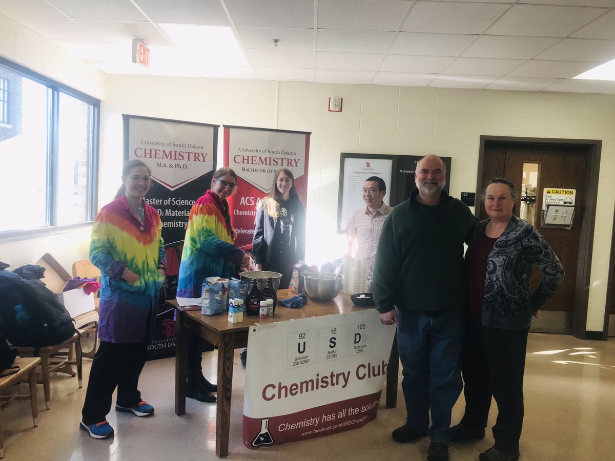 Who don’t like liquid Nitrogen Ice-Cream! Join us in front of chemistry secretary office and congratulate Prof. May and Berry for their retirement. Congratulations Profs on your retirement. Best Wishes!!! <a href="/usd/">University of South Dakota</a> <a href="/USDChemistry/">USD Chemistry</a> <a href="/USDChemClub/">USD Chemistry Club</a>