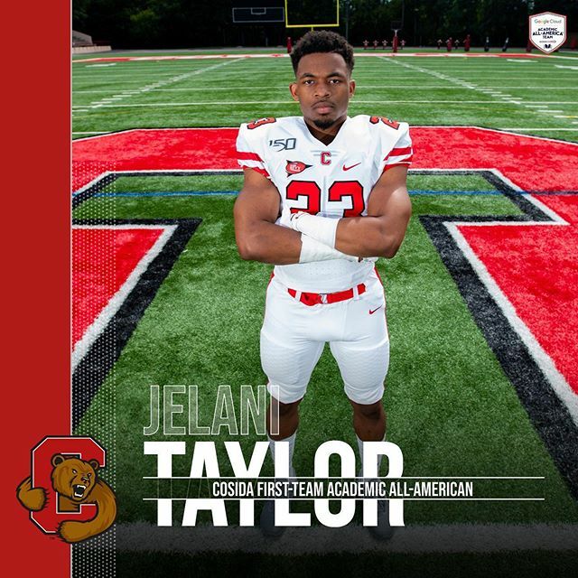 Jelani Taylor is going to need to build a trophy case for his senior year haul. The Big Red co-captain has been named the ninth CoSIDA first-team Academic All-America football player in Cornell history. #YellCornell (📸: Eldon Lindsay/Cornell Athletics)