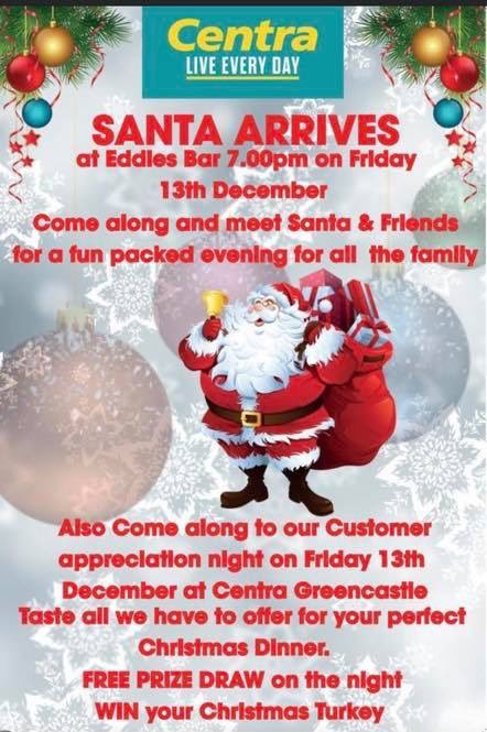 oneillscentra's tweet image. 🎅Alongside  Santa in the bar we will also be running appreciation night in the shop. You will have the chance to taste our Christmas food range and also be in with a chance of winning your Christmas Turkey.🎅