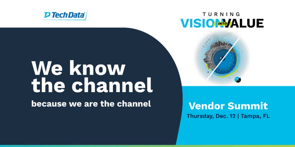 TDSYNNEX_NA's tweet photo. Creating experiences that command attention is vital. This year #TDVendorSummit delegates will learn how Tech Data promotes our #ChannelPartner’s brand value by developing an impactful marketing plan that elevates their message above the rest. Learn more. https://t.co/O2sgT0n2Py https://t.co/drBh4mghQt