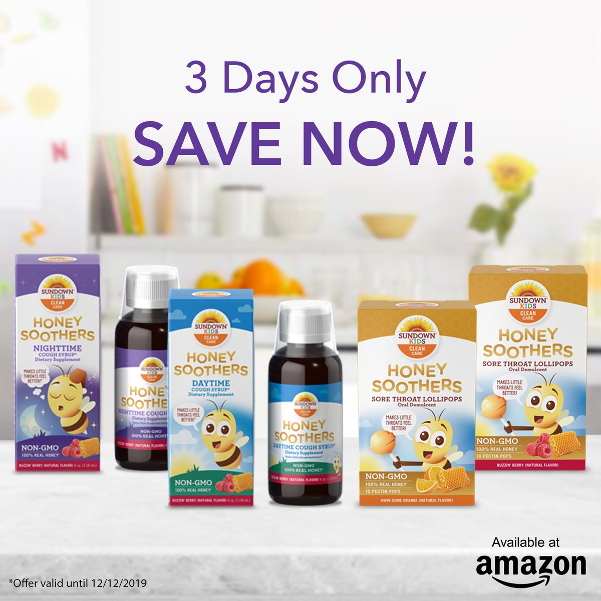 Sundown® Kids Sore Throat Pops &amp; Syrups help little throats feel better!* Stock up now! amzn.to/2scH9JK #savings