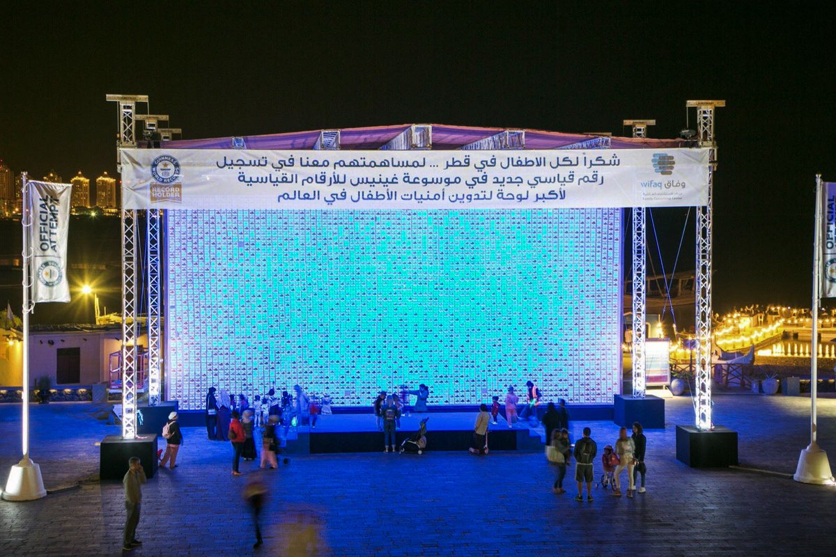 EventDevelopers's tweet image. Another World Record has been broken!
The largest bulletin board is achieved by Family Consulting Centre (Wifaq) and Qatar Social Work with the help of AMAN, Dreama and Katara, in Doha, Qatar on 20th November 2019. So proud to be part of this historical event!