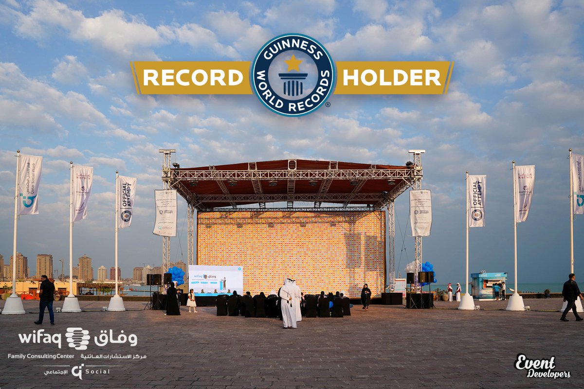 EventDevelopers's tweet image. Another World Record has been broken!
The largest bulletin board is achieved by Family Consulting Centre (Wifaq) and Qatar Social Work with the help of AMAN, Dreama and Katara, in Doha, Qatar on 20th November 2019. So proud to be part of this historical event!