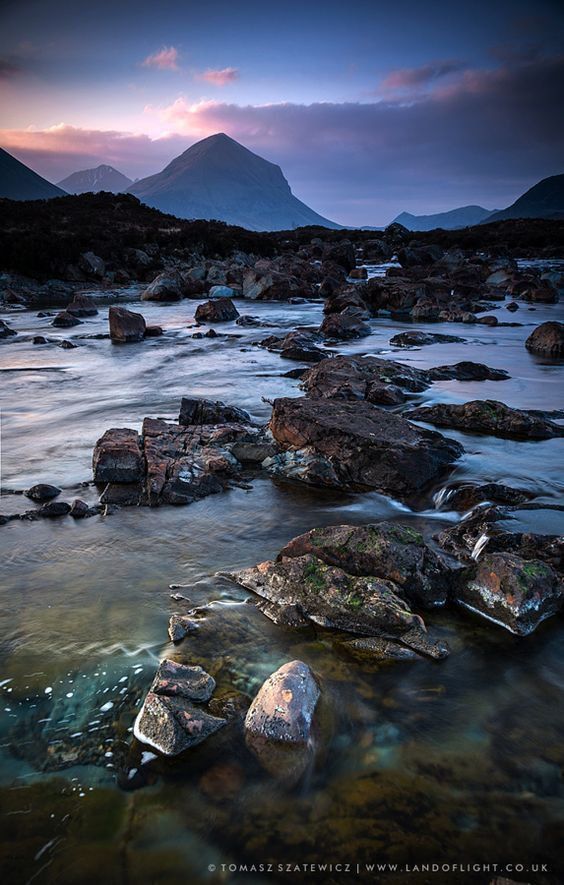 River Sligachan &amp; Marsco at Sunrise by Tomasz Szatewicz by landoflight on 500px #Scotland #photography #landscape