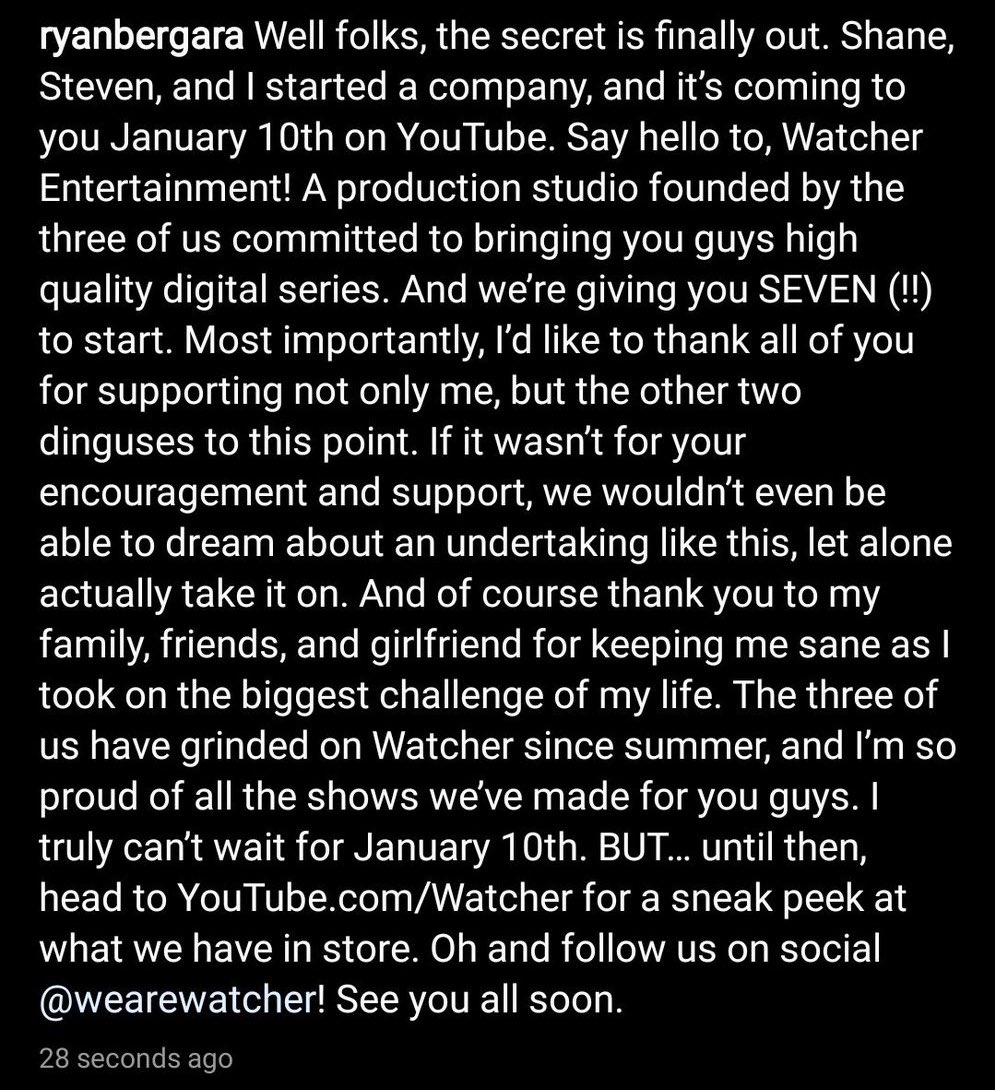cevanspascal's tweet photo. SHANE RYAN AND STEVEN QUIT BUZZFEED AND STARTED THEIR OWN COMPANY CALLED THE WATCHER 👁 OHDMDYGODD https://t.co/gVeRdEz4st