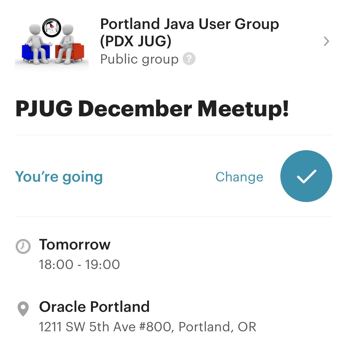 Portland Java User Group tweet media