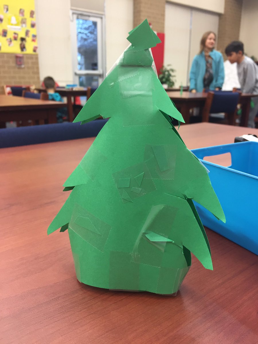 library_spencer's tweet photo. Our 4th graders had some creative ideas for the STEM Christmas tree challenge!! 🎄🎄🎄 #MISDliblove #creativeminds @SpencerBroncos https://t.co/RHHo9NrFoC