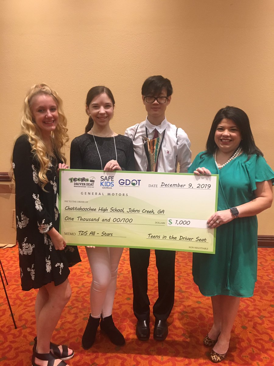 hoochsadd's tweet photo. Chattahoochee SADD recognized as an All 🌟 Star GA School at the #tdssummit @TeensDriverSeat @Cougar_Captain We won $1000! https://t.co/2tTwuD7we4
