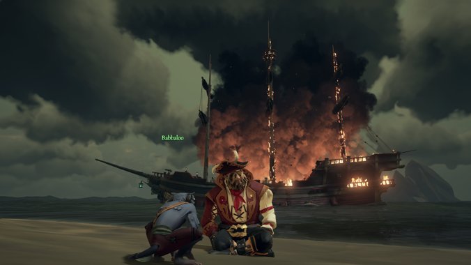 Deathinator71's tweet image. "What is it little buddy, what are you trying to tell me?" @SeaOfThieves #BeMorePirate