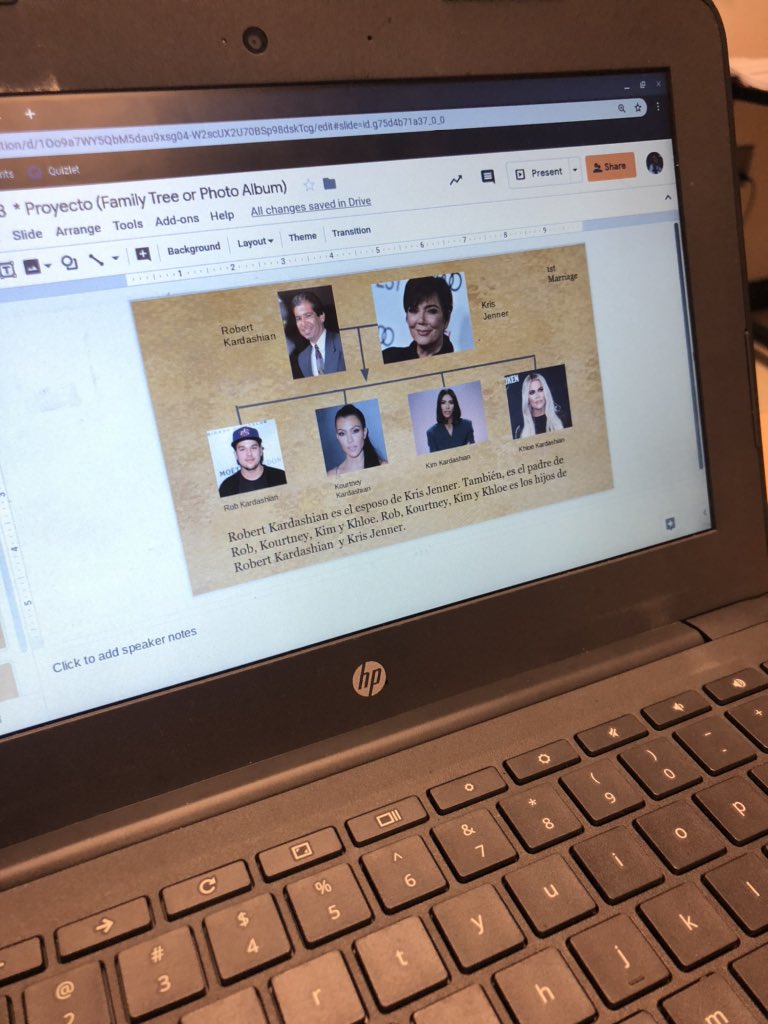 SraLomba's tweet photo. Español 1 Ss @DartmouthHS started their familia projects today using @canva @googleslides or @GoogleDrawing to make family trees or photo albums telling how all the members are related! Cartoon familia, celeb familia or their familia! #studentchoice #makeitrelatable #proudprofe https://t.co/cA1p3YLa6k