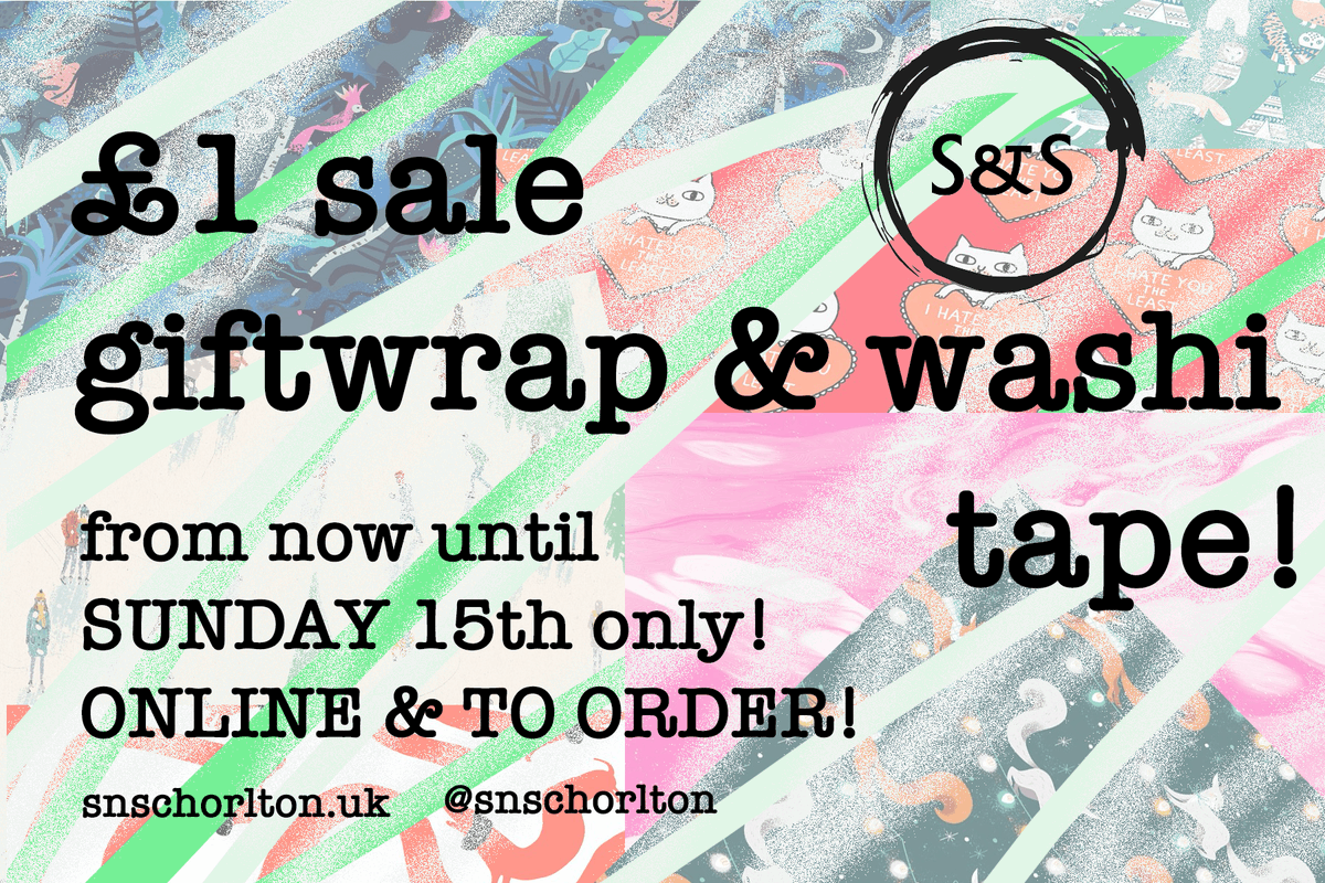 extending the #giftwrap offer due to popularity for another 7 days! Will now be offering ONE POUND ON ALL POSH WASHI TAPES &amp; GIFTWRAP!  stationarynstationery.com/product-catego…