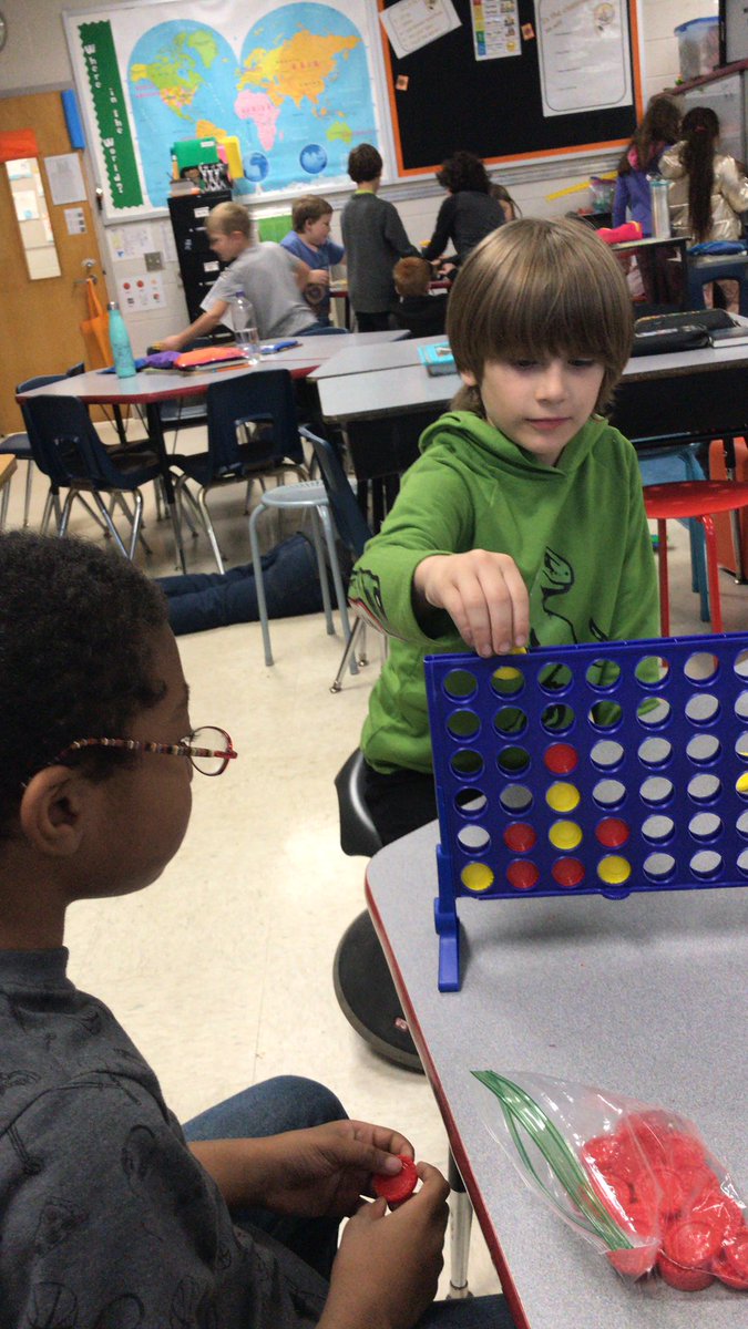 A friendly game of #connectfour during recess. #rainraingoaway #indoorrecess #PocaPreK5 <a href="/Poca_ES/">Tom Sulzer</a> @stoolth