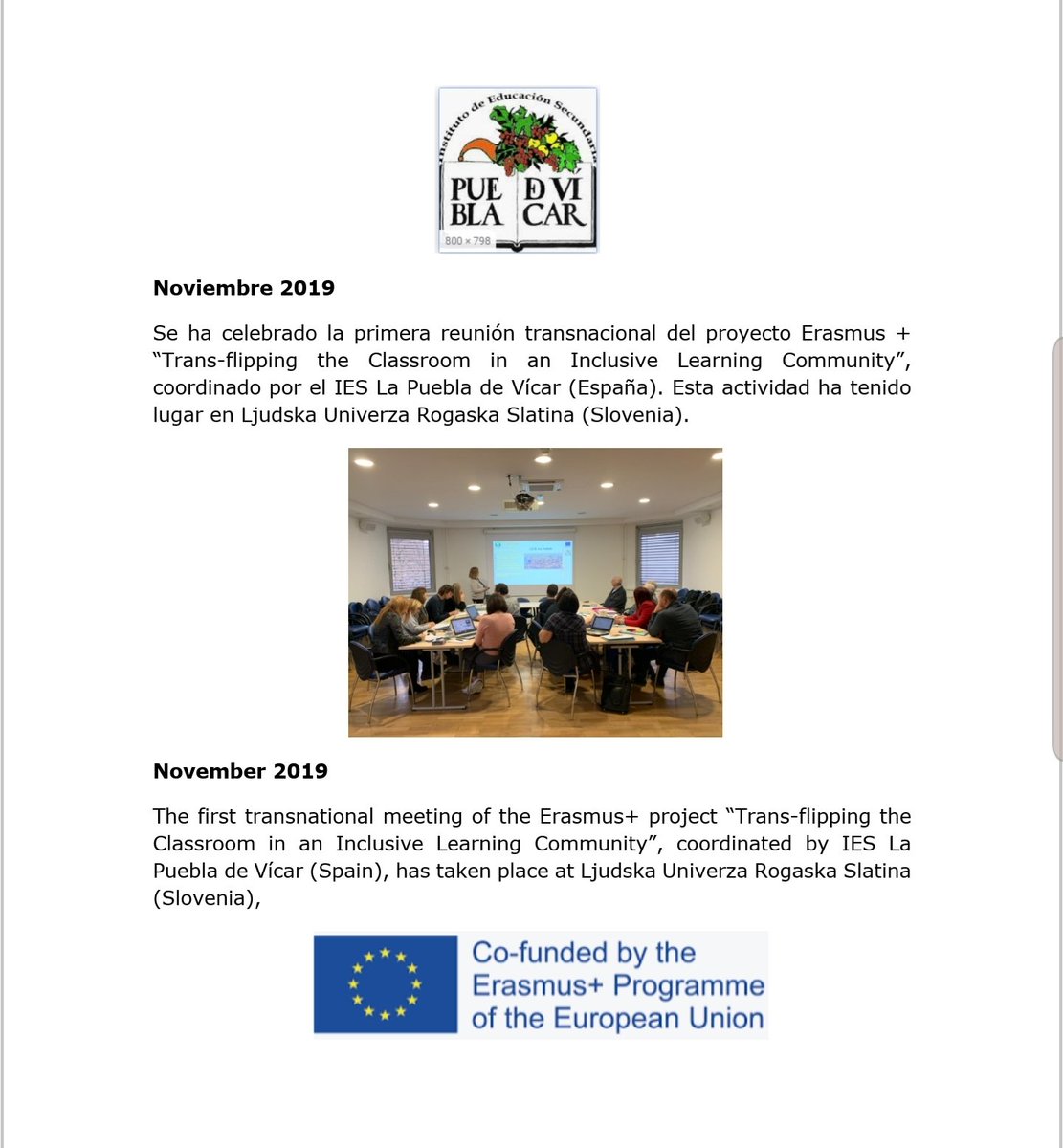 erasmuslapuebla's tweet photo. #Erasmusplus #MiErasmuplus #ErasmuplusES @sepiegob https://t.co/qvsW7De6Ch