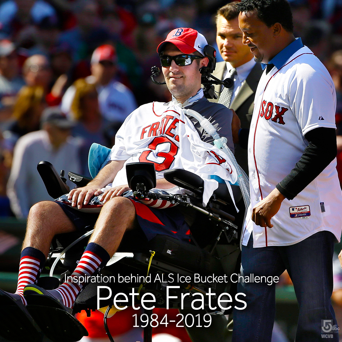 #PeteFrates, the Mass. native who was the inspiration behind the #IceBucketChallenge, passed away surrounded by his family at age 34 after battling #ALS, his family said in a statement. 😥💔

We share our love for all of his family and friends.