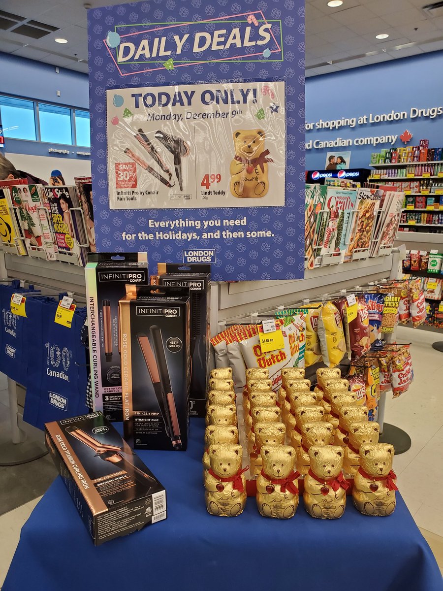 #Dailydeal today is <a href="/ConairCanada/">Conair Canada</a> #InfinitiPRO and <a href="/Lindt/">Lindt Chocolate</a> teddy bears! One day only! #xmasdeals #merryxmas #chocolate #haircair