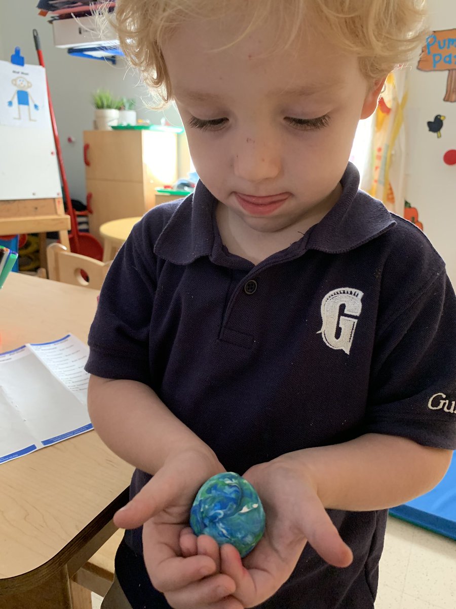 Our PK Ss made models of our plant "La Tierra" for the Creative Curriculum ball study. #GSLearning #theworldintheirhands