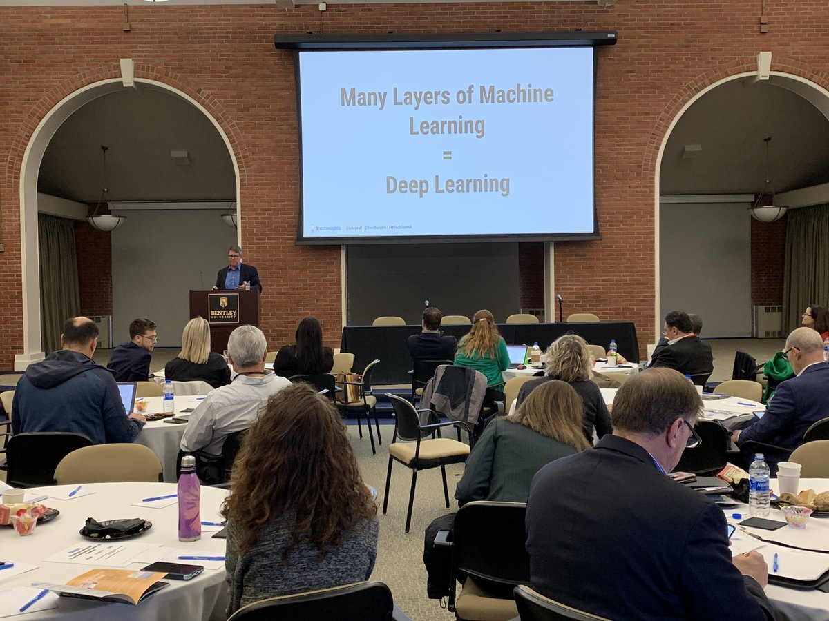 ovrdrv's tweet photo. We’re watching @johnjwall teach attendees all about #AI and how it can improve their content marketing. #MTechSummit. #contentmarketing https://t.co/QAaJOPuTZo