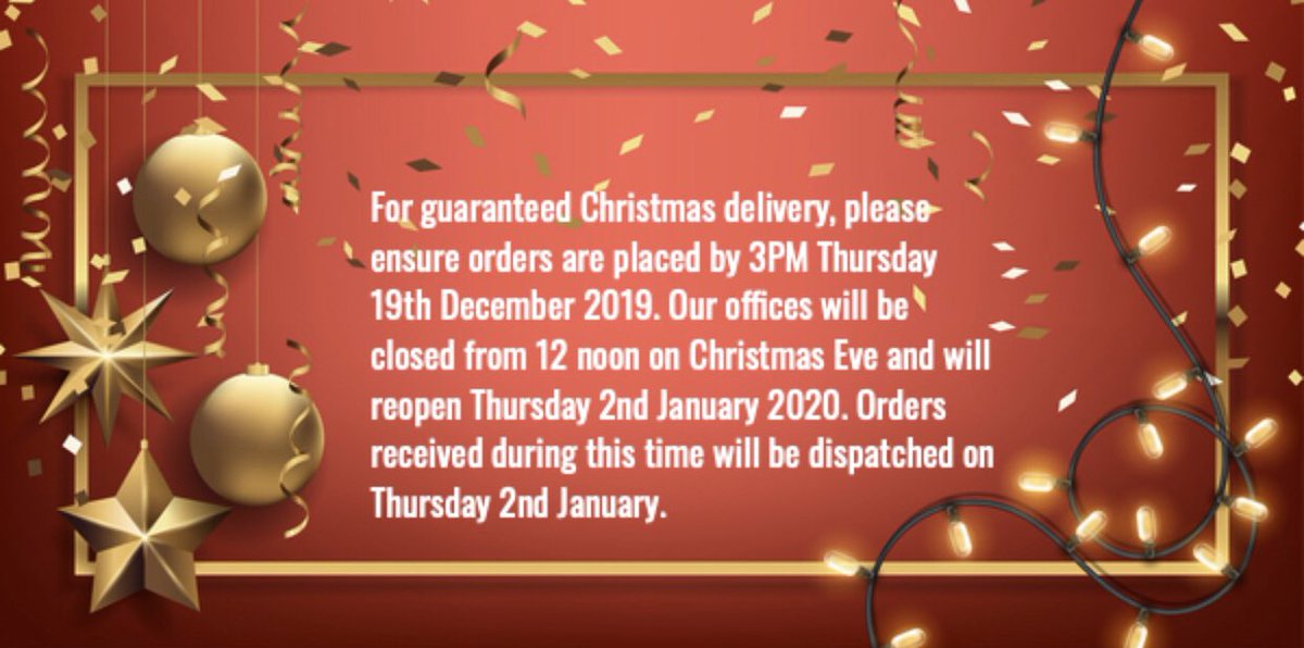 WalterGeering_'s tweet photo. We will still be dispatching until 23rd December but advise early ordering for guaranteed Christmas delivery! 📦📦📦 https://t.co/acCdPMJsE3