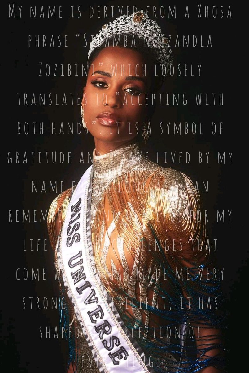 Africa is proud of you <a href="/zozitunzi/">Zozibini Tunzi</a>