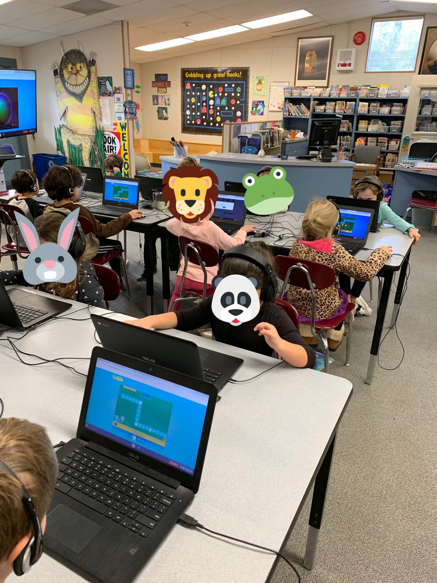 Library_BV's tweet photo. Kindergarteners are busy coding a fuzzy through increasingly difficult mazes #HourofCode2019 @Library_BV @BVPurcell @BuenaVistaWCSD https://t.co/2h1JJ5MZC3