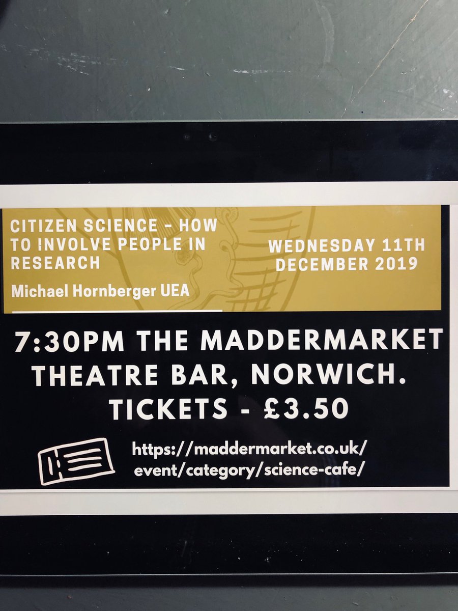 SciCafeNorwich's tweet photo. Don’t miss this weeks Cafe with Michael Hornberger from ⁦@UeaMed⁩ this Wednesday 11th Dec ⁦@Maddermarket⁩. https://t.co/ABhM59QDrp