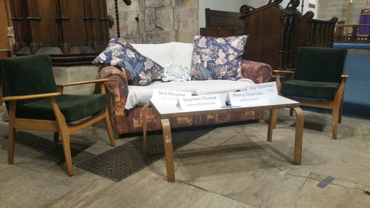 HadrianWallPath's tweet image. As soon as our candidates take their comfy (and fairly intimate!) seats @hexhamtv will be livestreaming the civil conversation at St Mary's, Ovingham. High expectations from me!