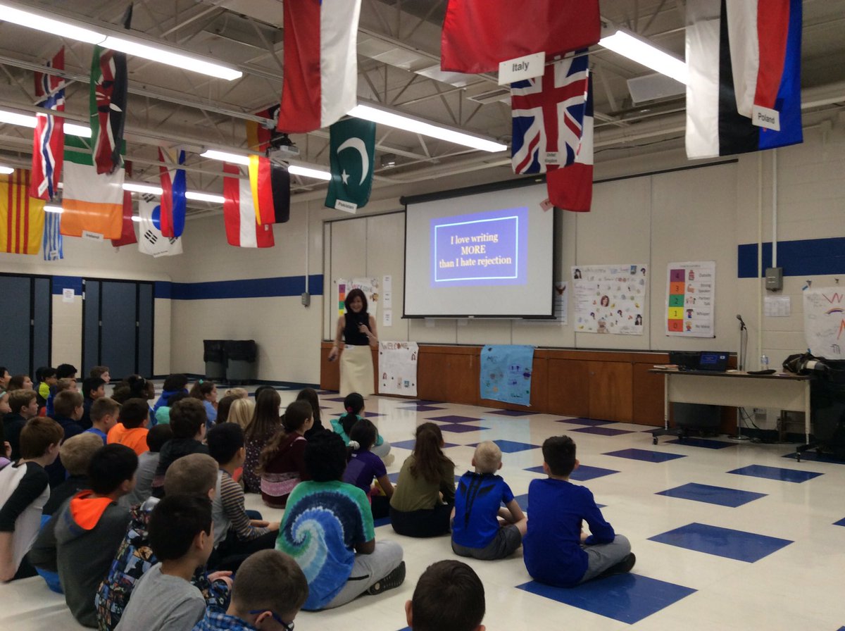 Thank you @ellyswartz for your wonderful presentation today! Our students loved hearing about your writing process!  #together203 #middlegradeauthors