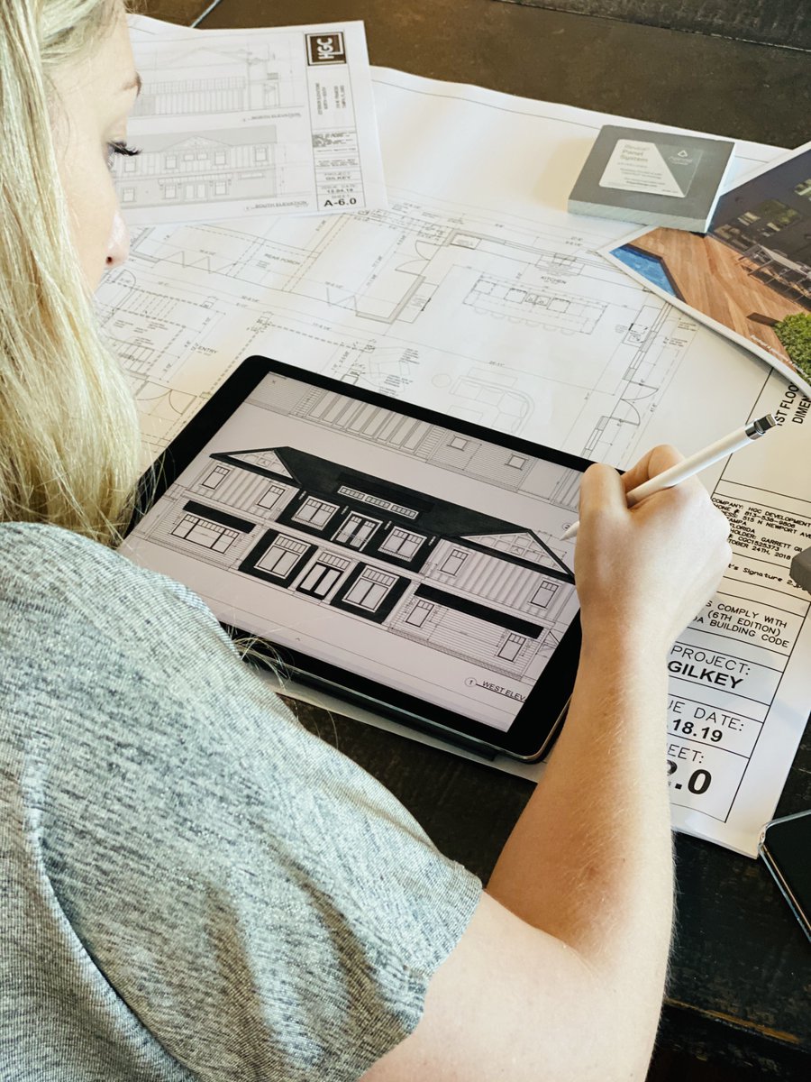 HGC_Designbuild's tweet image. Our design team has been working hard on our Frances project. Our exterior elevations are done 🙌and Hilary is working on the siding details. We have vertical and horizontal siding with trim work detail coming next. Stay tuned for when our team starts the installation!