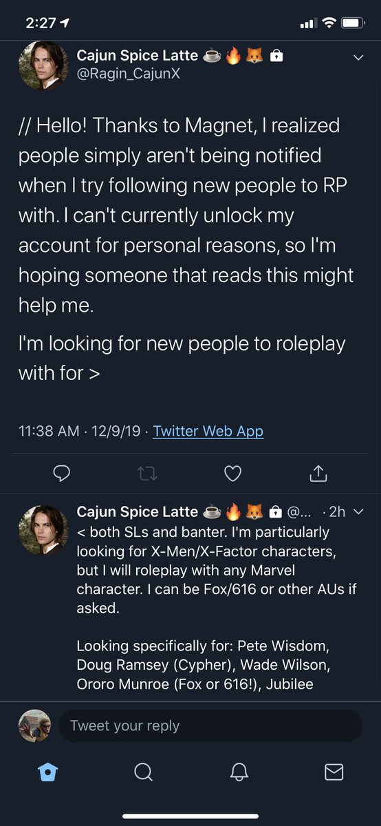 // If you’re looking for a Gambit to banter with, please check out my bud <a href="/Ragin_CajunX/">Remy MaxiBeau</a>! 💙💚💙💚