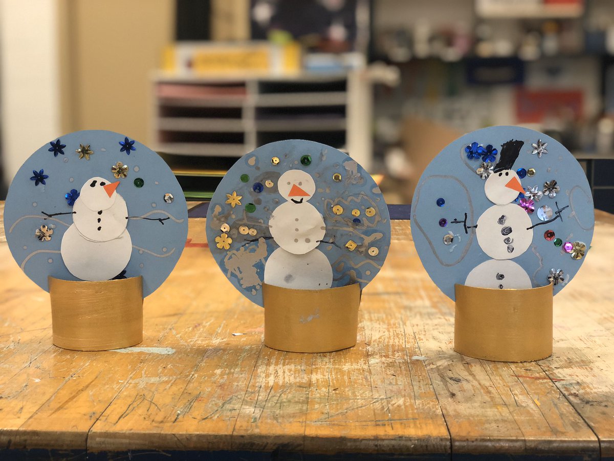 We made fun snow globes in #adaptiveart ! #arteducation #middleschoolart #winterfun